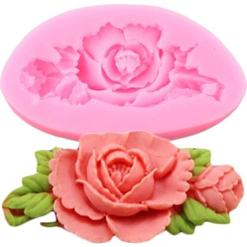 Flower Cake Border Silicone Molds Rose Chocolate Fondant Cake Decorating Tools Wedding Cupcake Topper Candy Polymer Clay Mould