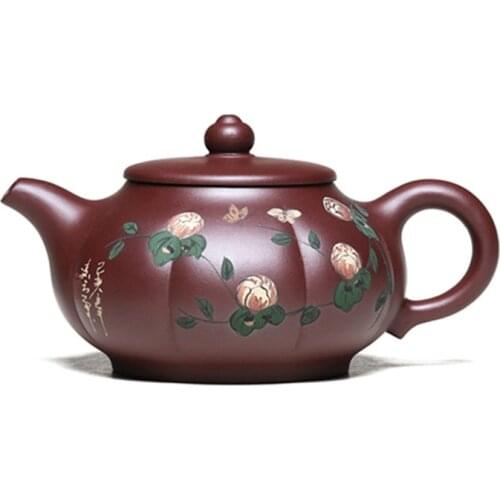 Yixing Purple Clay Pot Famous Handmade Raw Ore Purple Mud Pumpkin Pot Teapot Tea Set Household Teapot Chinese Tea Set