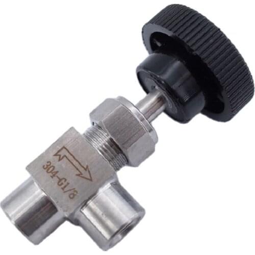 Free Ship Needle Valve Adjustable 1/8'' 1/4'' 3/8" 1/2" Right Angle Female G Thread SS304 For Water Gas Oil needle valve