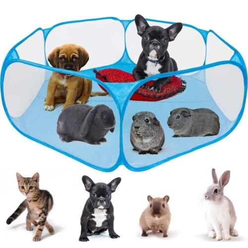 Pet Game Fence Kitten Playpen Playground Portable Small Animal Delivery Room Cat Tent Folding Outdoor Indoor Exercise Dog Cage