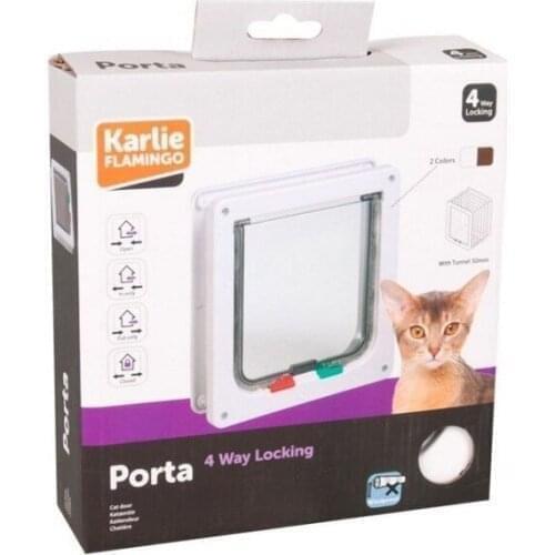 Karlie 4 Way Lockable Cat Door White 19,2x20 CM 460173621