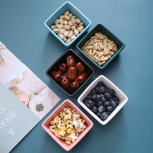 Nordic Ceramic Plate Pigments Small Dish Sauce Salt Vinegar Flavor Spices Bowl Soy Fruit Seasoning Dishes Square Tableware Gift