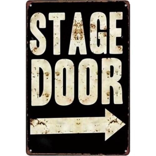 Cartel de lata de Metal para escenario, puerta, Bar, Pub, hogar, Vintage, Retro, arte de cafetería