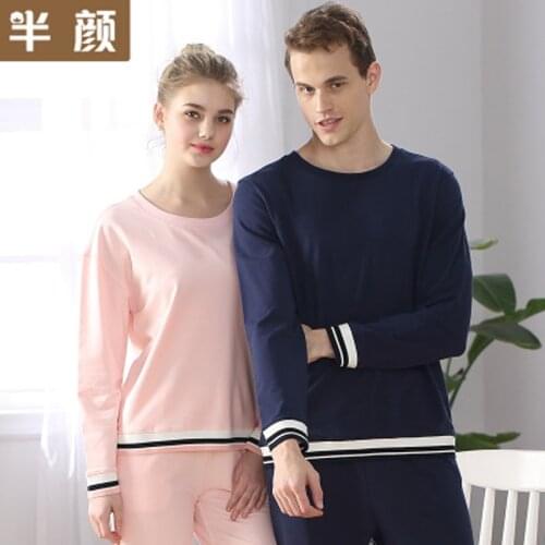 Mens Pajamas Spring Autumn Long Sleeve Sleepwear Cotton Solid O-Neck Pajamas Men Lounge Pajama Sets Size L to 3XL Sleepwear