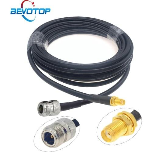 N Type Female Jack to SMA Female Bulkhead RF Adapter Pigtail 5D-FB Cable 50Ohm 5DFB Coaxial Extension Jumper Cord 1m 5m 10m 20m