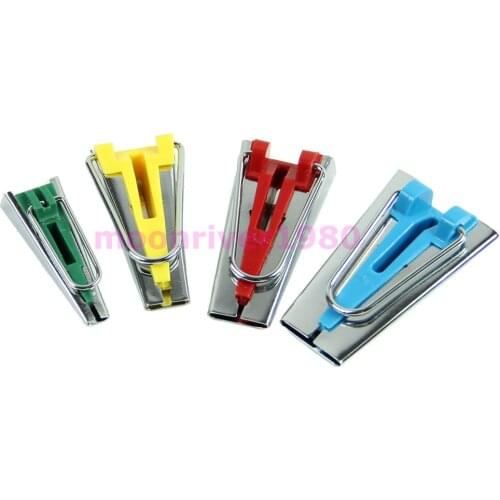 Set of 4 Size Fabric Bias Tape Maker Tool 6mm 12mm 18mm 25mm Sewing Quilting