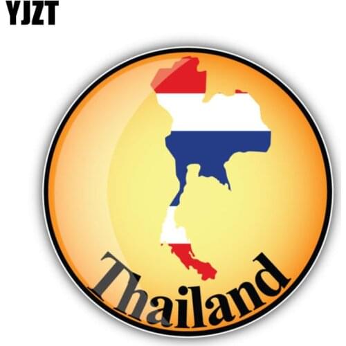 YJZT 12.5CM*12.5CM Personality Thailand Round Flag Decal Car Sticker Car Accessories 6-1319