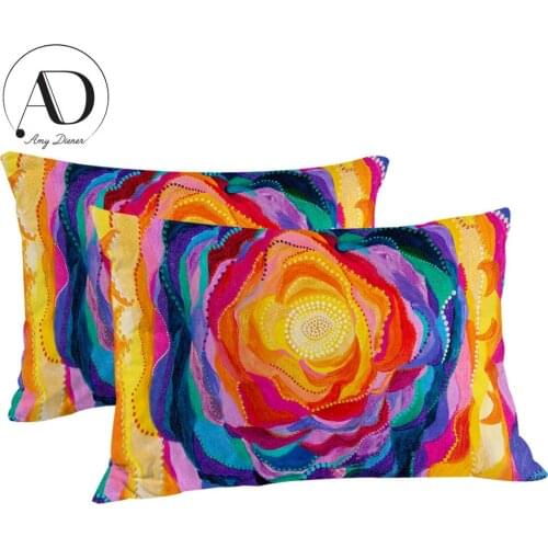 Bloom by Amy Diener Pillowcase Colorful Rose Rectangle Pillow Case Flower Pillow Protector Watercolor Art Pillowcase Cover 2pcs