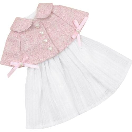 Clothes For 1/6 Blyth ICY BJD 2 Pieces White Dress & Pink Mantelet Cute Style Free Shipping