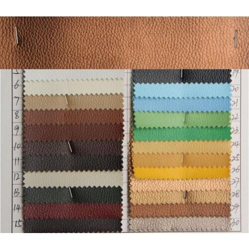 Factory wholesale leather fabric meter Litchi embossed pvc imitation leather material high quality pvc synthetic leather