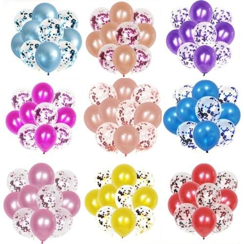 Rose Gold Confetti Latex Balloons Colorful Balloons Happy Birthday Party DIY Kids Toys Gift Supplies Wedding party Decor Pink