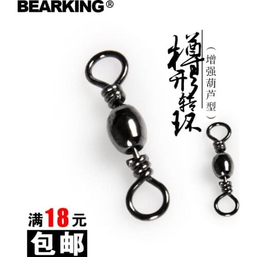 100Pcs bearking Classic Black ew Arrival Nearly Barrel Swivel Solid Rings Fishing Connector Brand Fish Hooks hot model lure