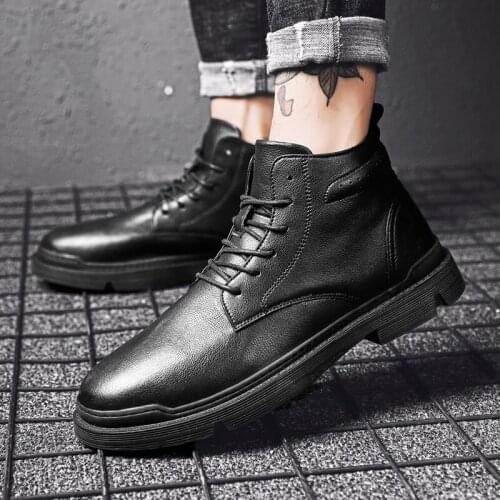 Autumn Winter Men Genuine Leather Shoes Oxfords Shoes Men Causal Shoes Outdoor Leather Gentleman Boots Sneakers Buty Meskie VII