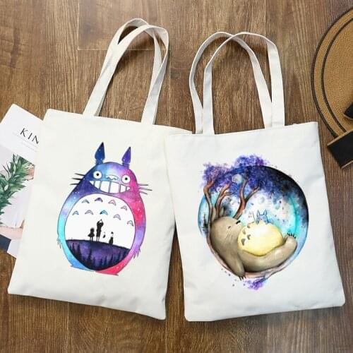 Totoro New Female Handbags Hot Selling Fashion Handbag Canvas Bag Tote Ladies Casual Shoulder Bag Reusable Shopping Bags