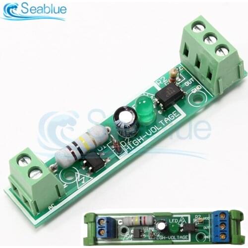 TTL AC 220V 1 Channel Optocoupler Isolation Module Board 1 Way PLC Rail Compatible Microcontroller Photocoupler Module 3-5V