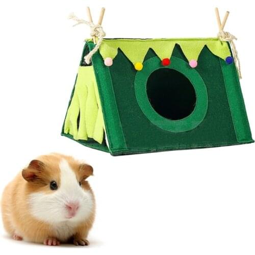 Corner Hideout Green Tent House for Hamster Hedgehogs Dwarf Rabbits and Other Small Pets Cage Toy Accessories Smal large size