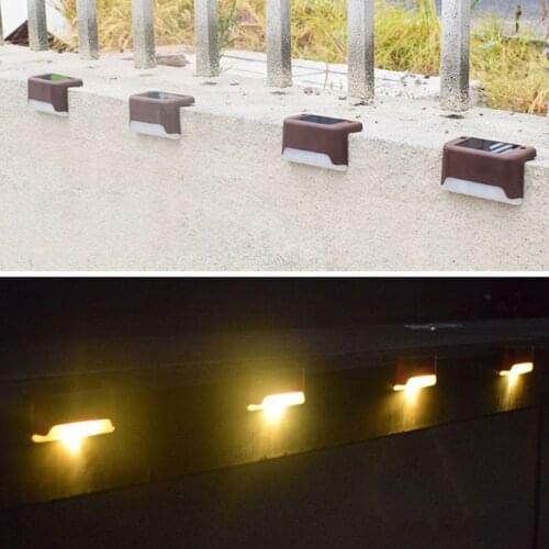 4PCS LED Solar Stair Light Outdoor Solar Path Stair Energy-efficient Light Garden Yard Fence Wall Landscape Lamp Courtyard Solar