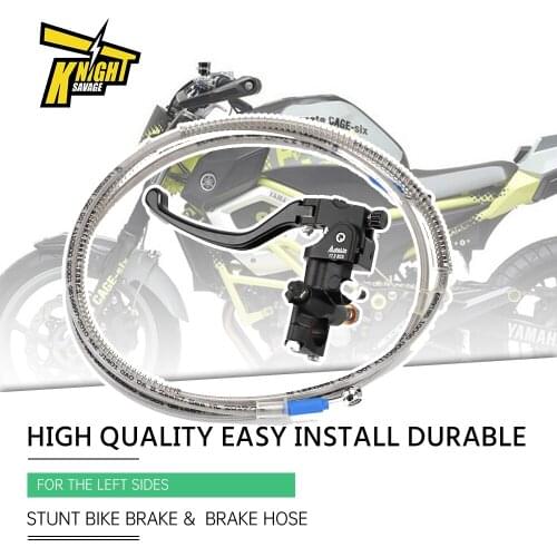 Universal 17.5mm Left Side Radial Master Cylinder Stunt Bike Brake & Hydraulic Steel Braided Hose Motorcycle Pump Accessories