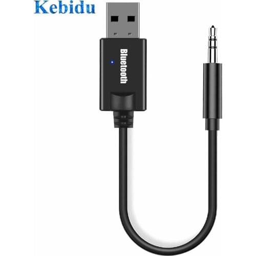 Kebidu USB Bluetooth Adapter Audio Receiver V4.2 Wireless Audio Music Stereo Adapter Dongle For Speaker Sound 3.5mm Car AUX
