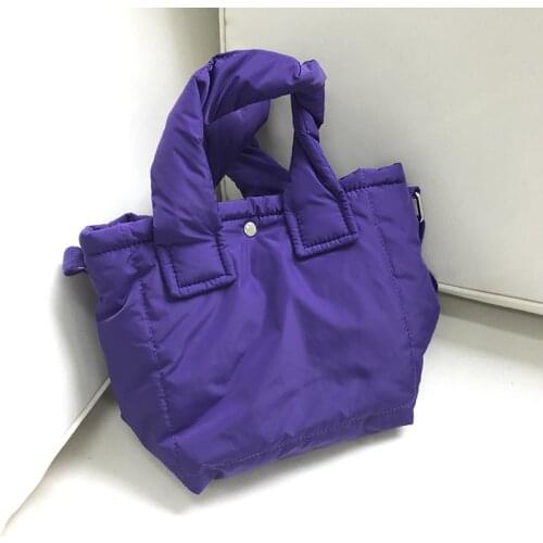 Winter Space Bale Handbags Woman Casual Space Cotton Top-handle Totes Bag Cotton Padded Crossbody Bag Lady Shoulder Bags