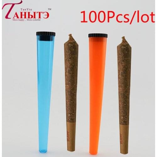 100pcs/lot Doob Tube Vial Waterproof Airtight Smell Proof Odor Sealing Container Cigarette Storage Cones Weed Box Accessories
