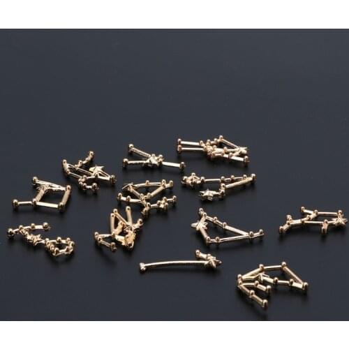 12 Constellation Resin Metal Material Epoxy Mold Open Bezel Charm Jewelry Making P9YF
