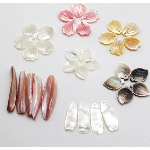 18-40MM 20Pcs 100% Natural Pearl Mother Shell Flower Petal Beads Charms Pendants Jewelry Accessories Findings