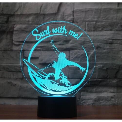 Surfing Sports 3D Lamp LED Night Light USB Touch Table Lamp Decoration Party Holiday Indoor Lighting Figure Lamp