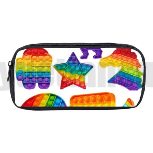3D POP It Pencil Case Family Games Puzzle Toys Type Cosmetic Cases Organizer Makeup Box School Supplies Stationery Storage Bag