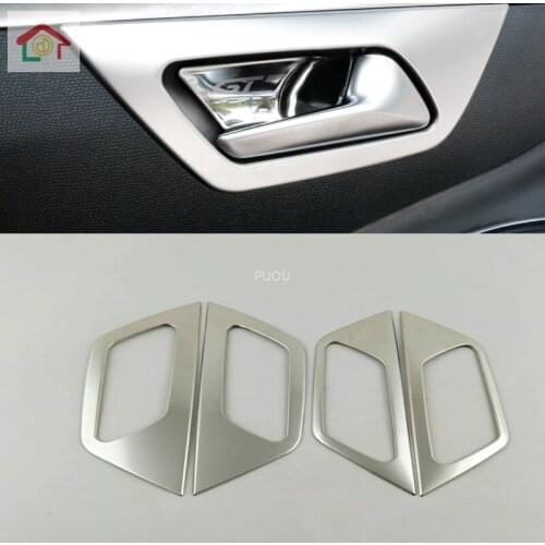 Car Styling Stainless Steel Interior Inner Door Handle Bowl Frame 4pcs For Peugeot 3008 GT 3008GT 2016 2017