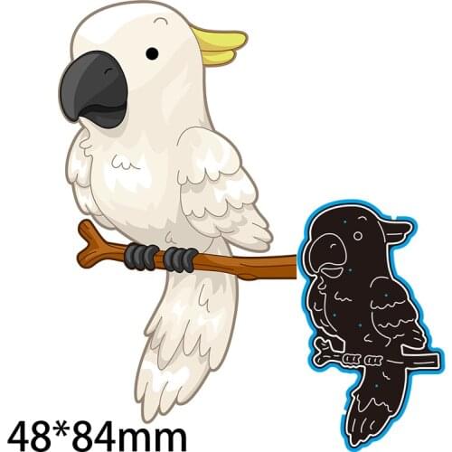 48*84mm Parrot Standing on Branch Cutting Dies Stencil Craft for Scrapbook Stamps Dies Embossing Paper Gift Card