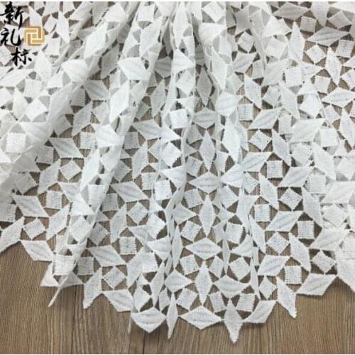5Yards Nigerian Lace Fabrics For Wedding White Geometry Pattern Lace Fabrics For African Parties High Quality French Lace Fabric