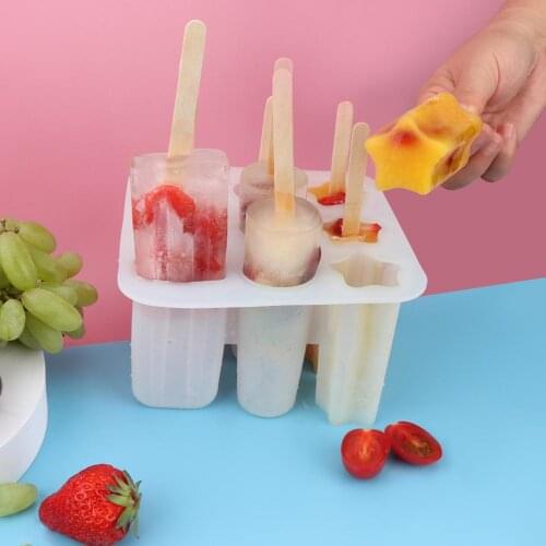 9 Cells Silicone Ice Lolly Mould DIY Ice Cream Maker Ice Cube Tray Molds Food Safe Popsicle DIY Homemade Freezer Kitchen Tools
