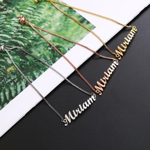 Lateefah Custom Stainless Steel Name Bracelet Men Women Personality Bracelets Adjustable ID Bracelet Birthday Jewelry Gifts