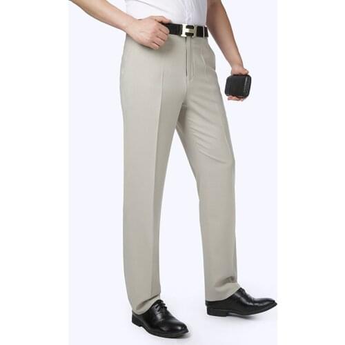 Office Formal Trousers Big Size Summer 2020 Wrinkle-Resistant Stretch Suit Pants Baggy Mens Dress Business Casual Pants