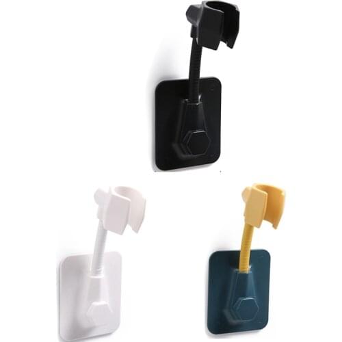 360° Rotating Shower Head Holder 360 Degree Adjustable Wall- Mounted Plastic Showerhead Bracket Punch-free Bathroom Supplies
