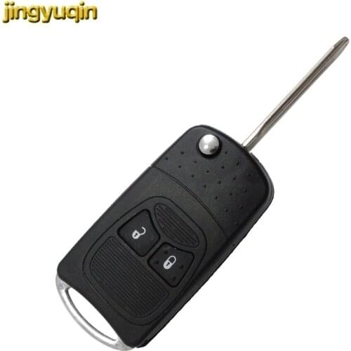 Jingyuqin 2 Button New Modified Flip Folding Key Shell For Chrysler For Jeep Compass Wrangler Patriot Remote Key Case