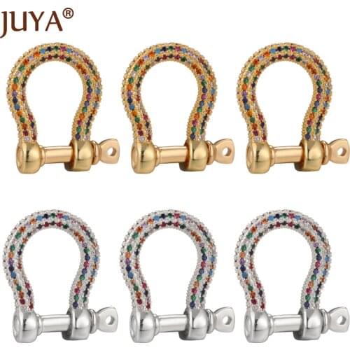 Classic Rainbow Zircon Spiral Clasps High Quality Copper Clasp For DIY Jewelry Makings Necklace Accessories Supplies