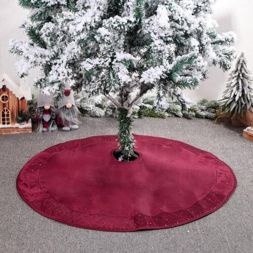 Round Thick Red Embroidery Sequin Christmas Tree Ornament Holiday Decoration