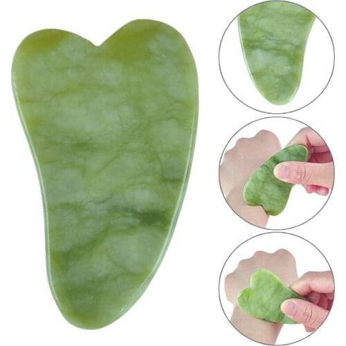 Guasha Natural Jade Scraping Massage Scraper Face Massager Acupuncture Gua Sha Board Rose Quartz Agate Acupoint Facial Eye Care