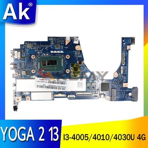 ZIVY0 LA-A921P motherboard For Lenovo YOGA 2 13 YOGA 213 laptop motherboard W/ CPU I3-4005/4010/4030U 4G RAM 100% fully tested