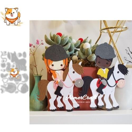 Equestrian Horseback riding Metal Cutting Dies Scrapbooking Stencil DIY Embossing Craft Die Cuts Card Making New Dies For 2021