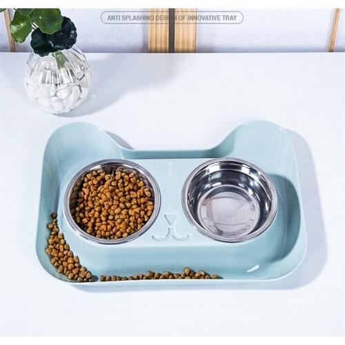 Stainless Steel Double Pet Bowls Food Water Feeder for Dog Puppy Cats Pets Supplies Feeding Dishes Food Water Container for Dogs