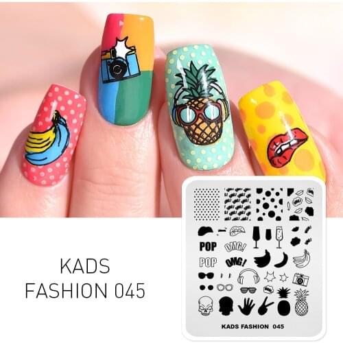 Missguoguo New Nail Stamping Template Fruits Series Image Design Stamping Plates Stamper for Nail Polish Print Plates
