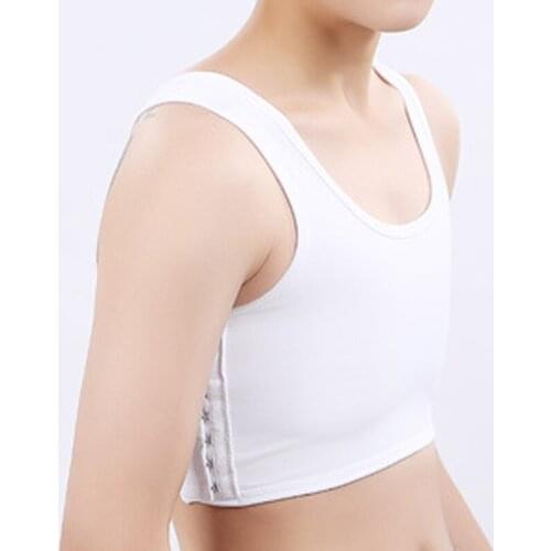 Les Lesbian Undershirt Tomboy Breathable Side Buckle Short Chest Binder Summer Cos Bra Vest Sports Underwear Comfortable Tops