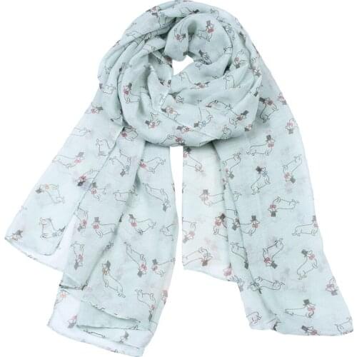 2018 New Cute Dachshund Dog Pattern Scarves Shawl Women Animal Scarf Wrap Hijab 5 colors Wholesale 10pcs/lot FREE SHIPPING