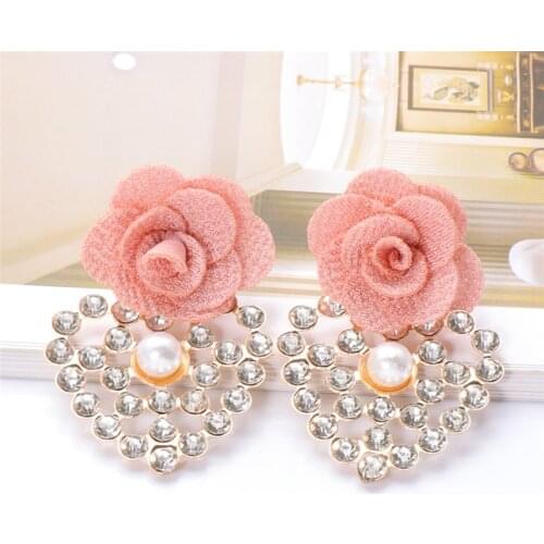 New Design Colorful Bohemian Handmade Flower Earrings High-Quality Statement Fashion Rhinestone Jewelry Accessories For Women