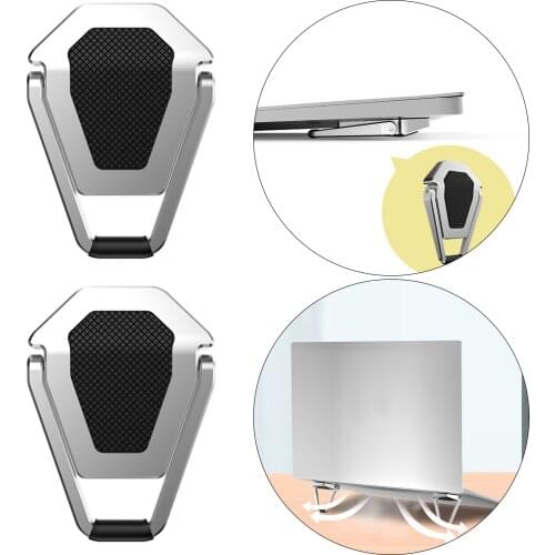 One Pair Metal Foldable Laptop Stand Base Holder Bracket Anti-slip, 15° Inclination Angle