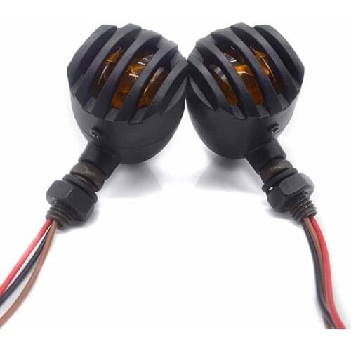 Metal Grill Turn Signals Lights Blinker for Harley Sportster 883 1200 Bobber Chopper Cruiser Custom Honda Kawasaki Suzuki Yamaha