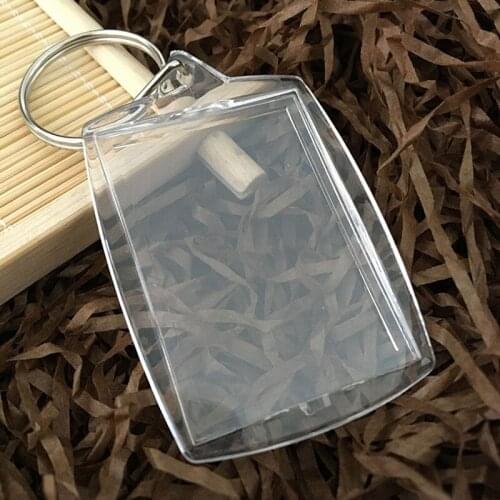 Rectangular arc keychain empty shell keychain transparent keychain plastic keychain photo frame keychain blank photo keychain